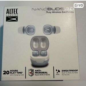 🎧 Altec Lansing NanoBuds 2.0 True Wireless Earbuds Bluetooth IPX5 Sweatproof NWT